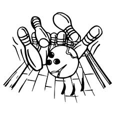 Bowling alley coloring page