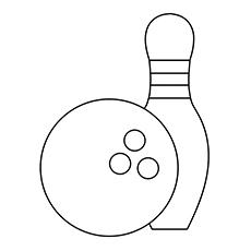 Bowling equipment coloring page