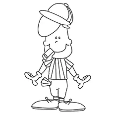 Boxing referee coloring page