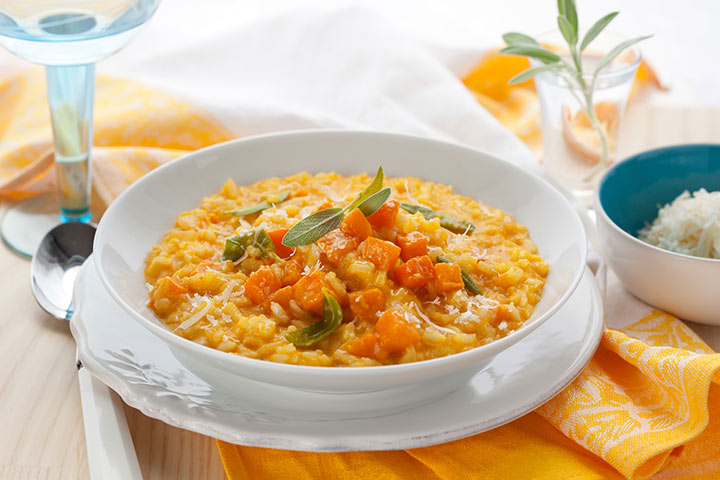 Brown rice pumpkin risotto for babies