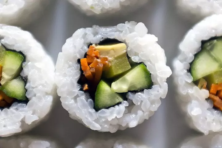 Carrot and avocado Sushi recipe for kids