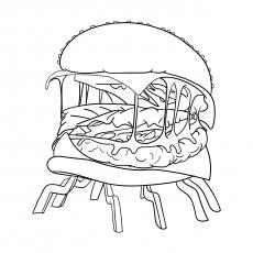 Cheespider burger coloring page