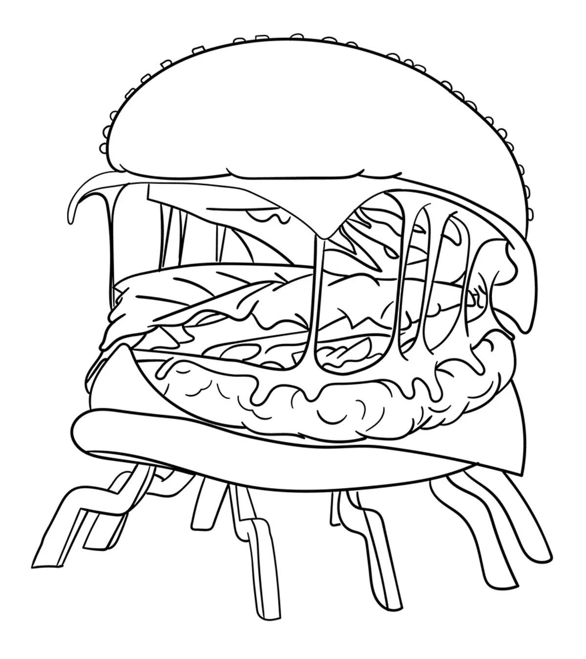 Burger Coloring Pages For Kids