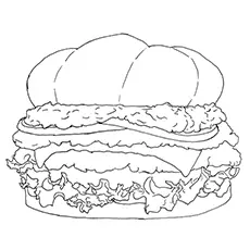 Chicken burger coloring page_image