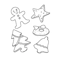 Christmas cookies coloring page