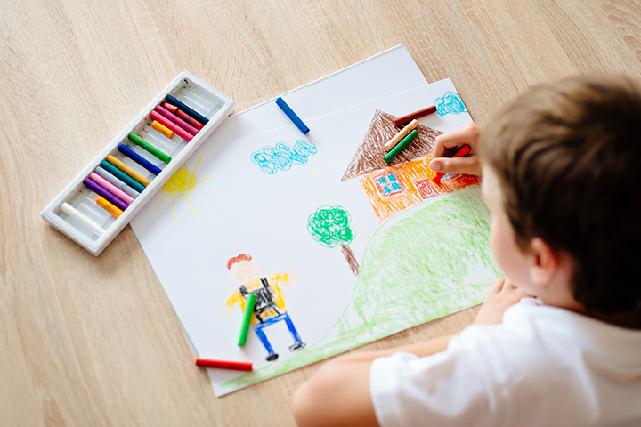 Crayon painting for kids
