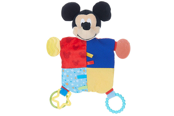 Disney Baby Mickey Mouse Plush Teether Blanket 6111
