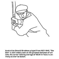 Donald Bradman, cricket coloring page