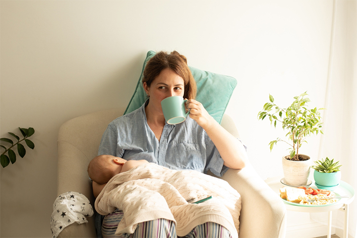 Drink not more than two cups a day when breastfeeding