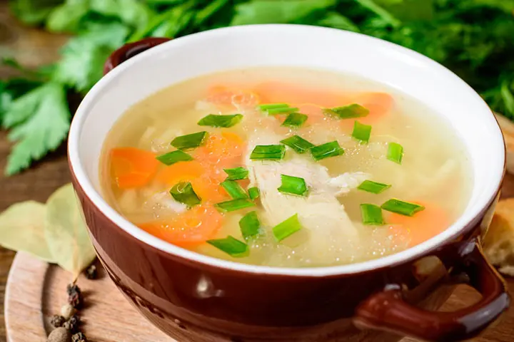 Duck meat during pregnancy, duck soup with vegetables