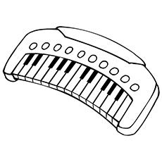 Piano Keyboard Coloring Page