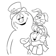 Karen, Hocus Pocus, and Frosty the Snowman coloring page