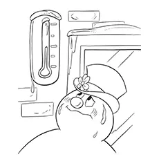 Frosty melting, Frosty the Snowman coloring page