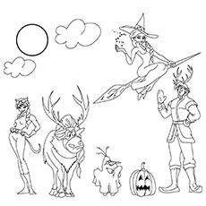 frozen characters coloring pages halloween