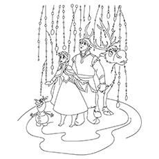 Olaf and Sven Frozen coloring page