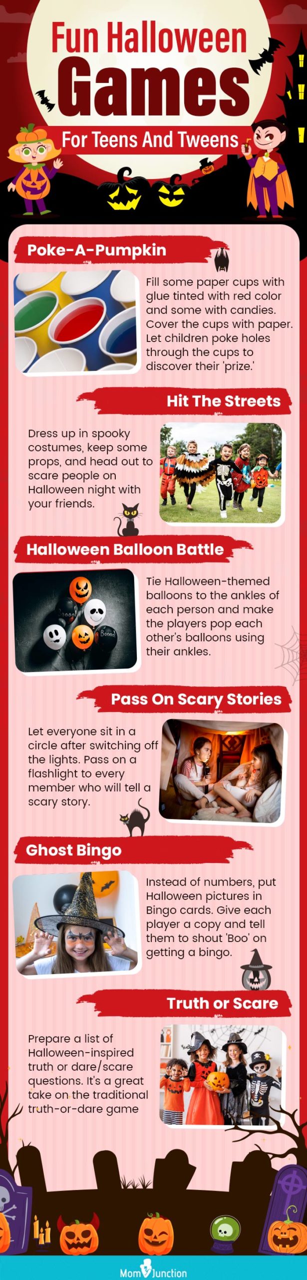 fun halloween games for teens and tweens (infographic)