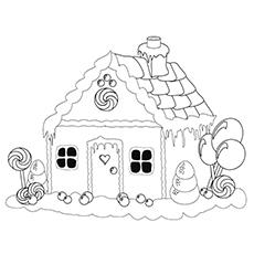 Gingerbread house coloring page