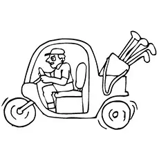 Golf cart coloring page_image