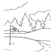 Golf course coloring page