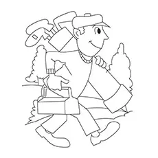 Golfer heading to play golf coloring page_image