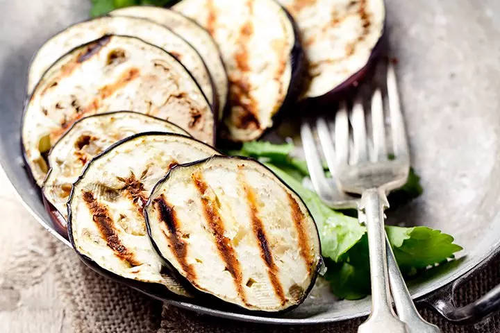 Grilled eggplant for babies