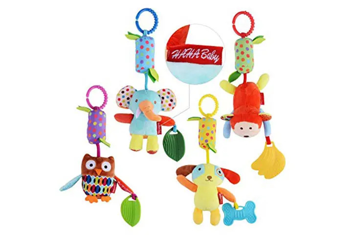 Haha Baby Soft Hanging Crinkle Squeaky Sensory Learning Toys