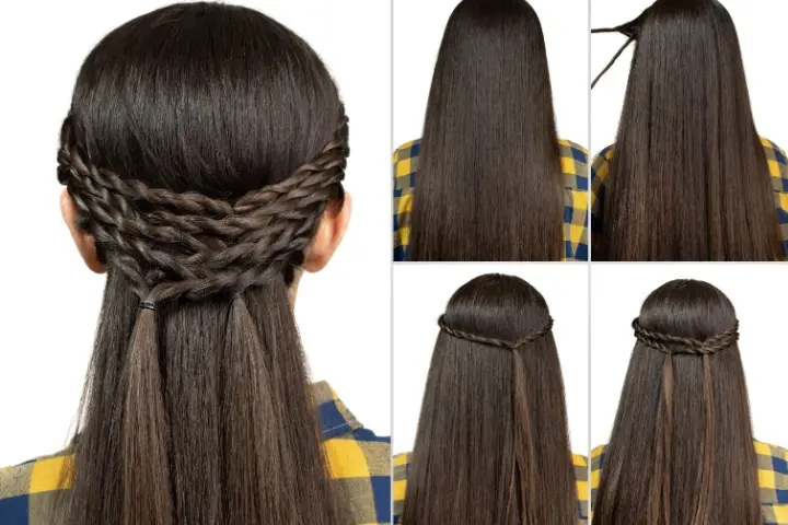 Half-Up Crown Braid, Fashionable Long Hairstyles For Kids