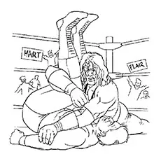 Hart And Flair Wrestling coloring page