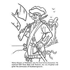 Henry Morgan, pirate coloring page