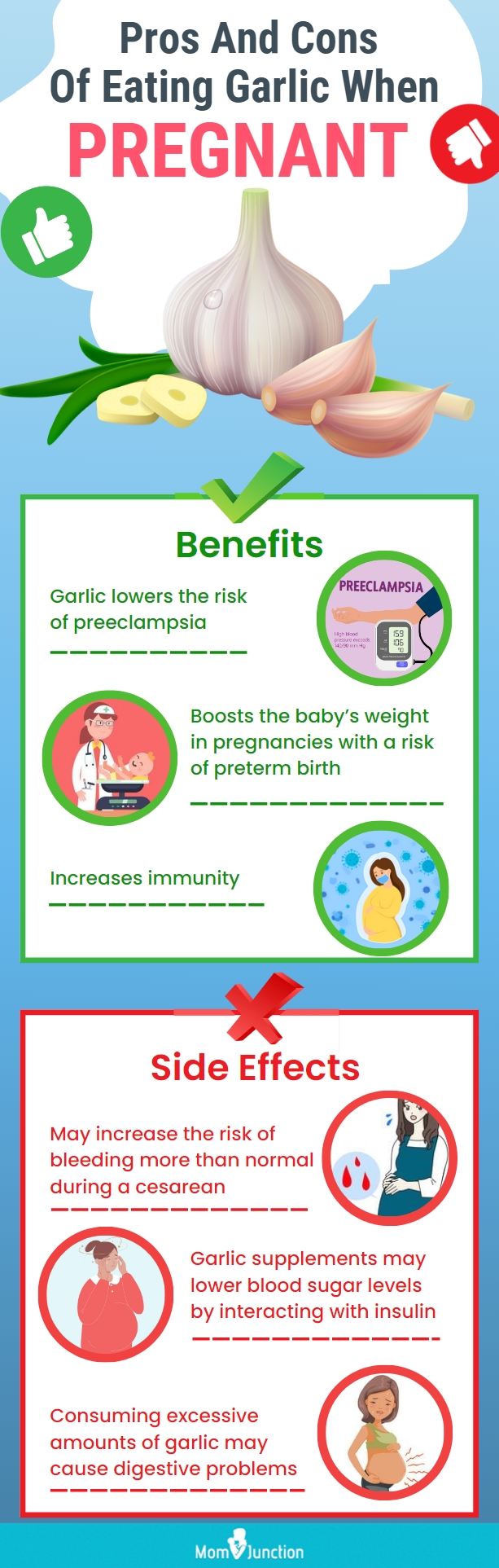 pros and cons of eating garlic when pregnant [infographic]