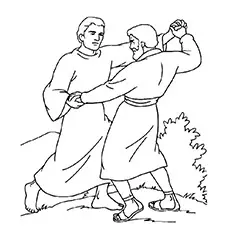 Jacon Wrestling With God coloring page