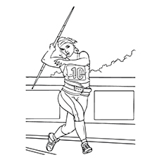 Javelin throw, Olympic coloring page