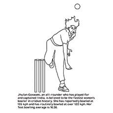 Jhulan Goswami, cricket coloring page