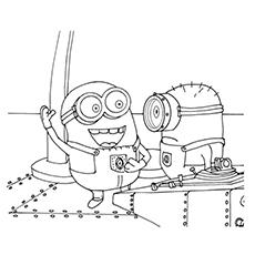 minion coloring page banana