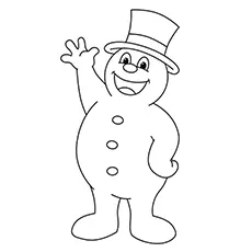Jubilant Frosty the Snowman coloring page