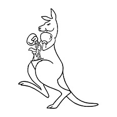 Kangaroo boxer coloring page