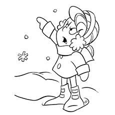 Karen and Frosty the Snowman coloring page