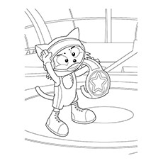 Kitty With His Championship Belt Of Wrestling coloring page