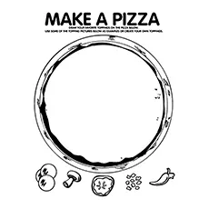 Make your pizza coloring page
