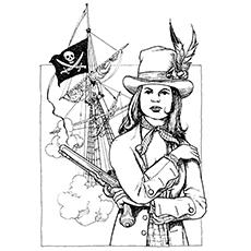 Mary Read, pirate coloring page