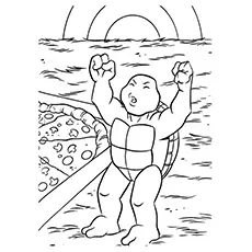 Michelangelo eating pizza coloring page