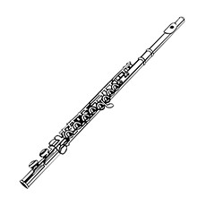 Modern bass flute coloring page