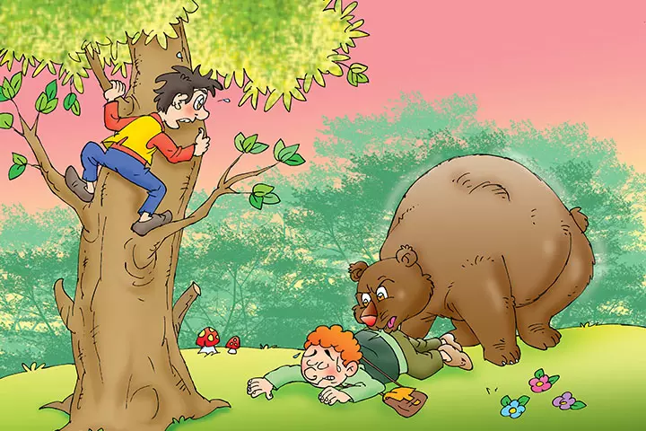 Moral Stories For Kids, The Two Friends And The Bear