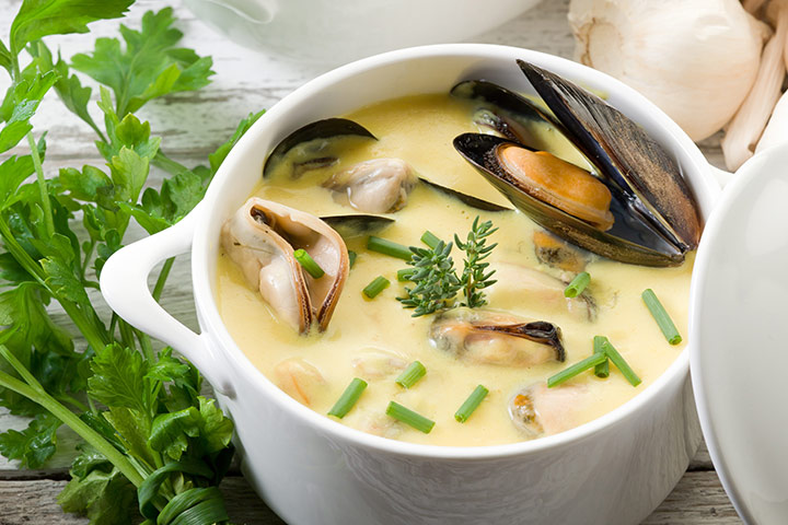 Eat mussels while pregnant, mussels in saffron cream