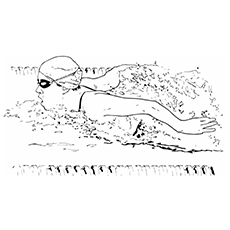 Swimming, Olympic coloring page