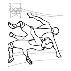 Olympics Wrestling Championship coloring page