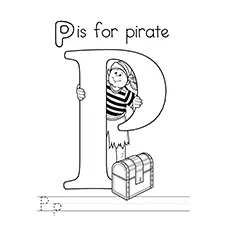 P For Pirate coloring page_image