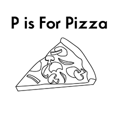 P For Pizza coloring page