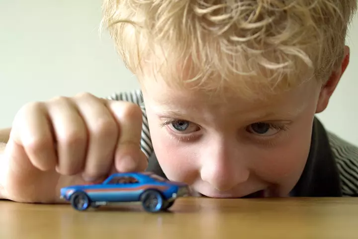 Painting with wheels activity for 4-year-olds