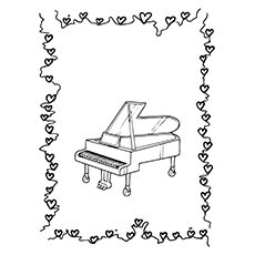 Parlor Grand Piano coloring page